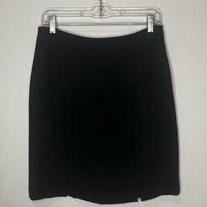 Banana Republic Skirt Women 12 Black Knee Length Lined Slit Side Zip Career NWT